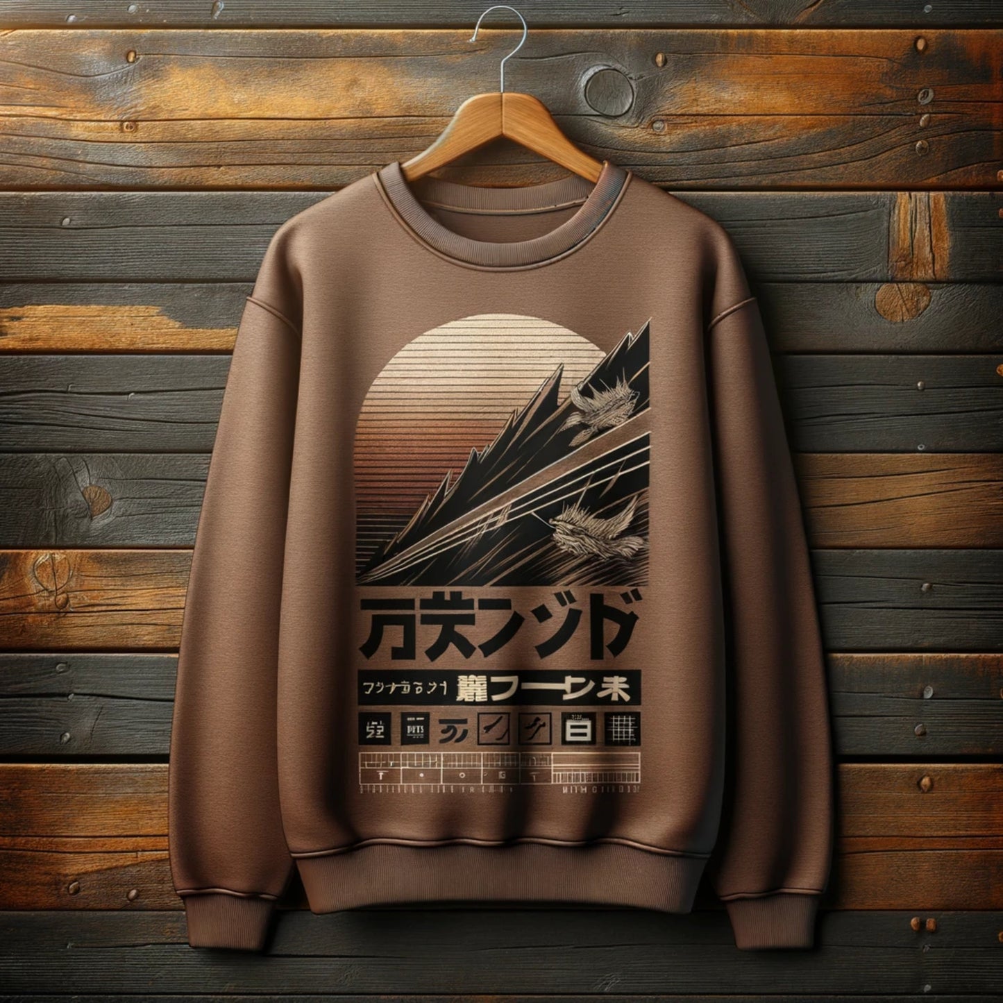 Mens Printed Sweatshirt - MIRPWS61 - Brown