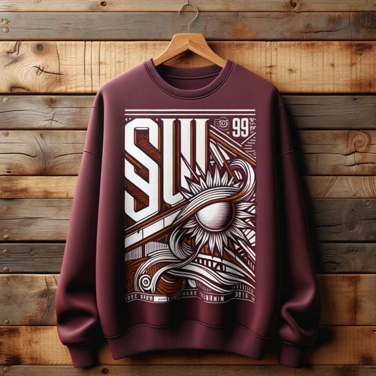 Mens Printed Sweatshirt - MIRPWS64 - Maroon