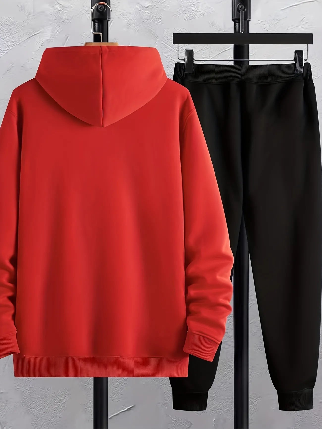 Winter Printed Hoodie and Pants Co Ord Set MIRWHPSST4 - Red Black