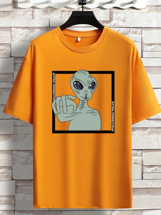 Mens Sticker Printed T-Shirt MMSPS78 - Orange