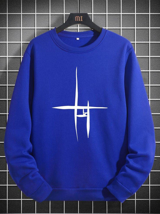 Mens Printed Sweatshirt - MIRPWS35 - Royal Blue