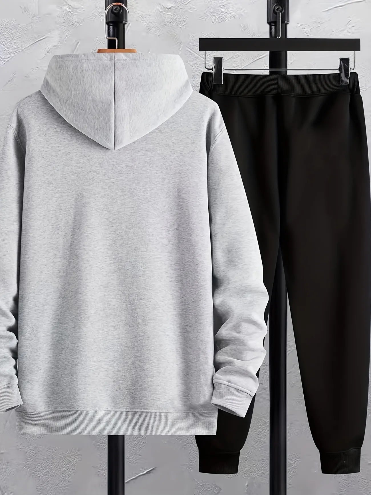 Winter Printed Hoodie and Pants Co Ord Set MIRWHPSST7 - Grey Black