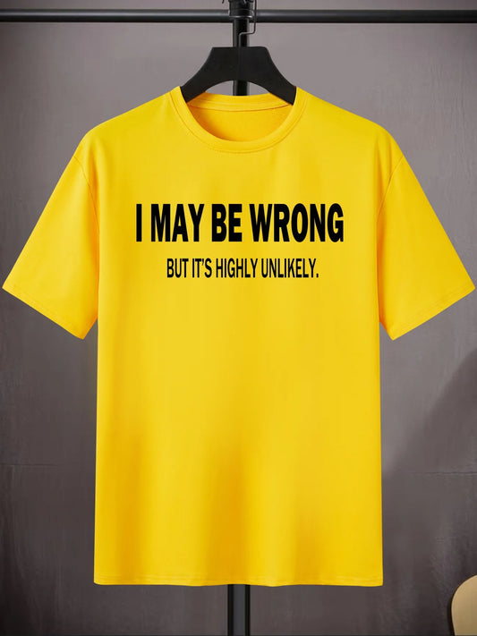 Mens Sticker Printed T-Shirt MMSPS75 - Yellow