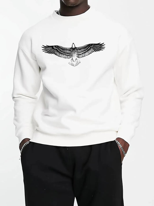 Mens Printed Sweatshirt - MIRPWS40 - White