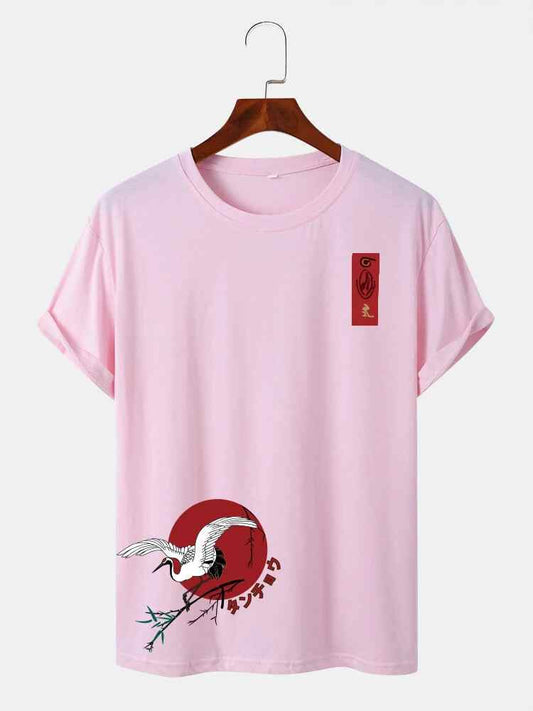 Mens Sticker Printed T-Shirt MMSPS8 - Pink