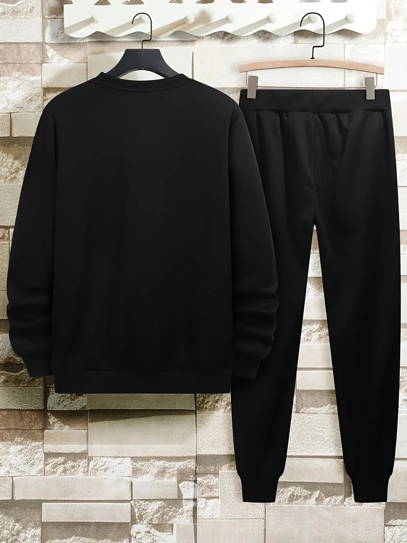 Winter Printed Sweatshirt and Pants Co Ord Set MIRWPCS14 - Black Black