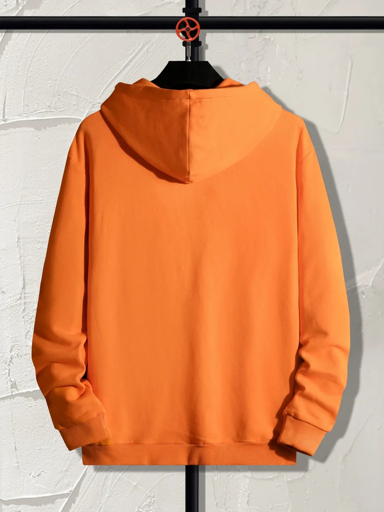 Mens Printed Pullover Kangaroo Hoodie - MIRMPKH2 - Orange