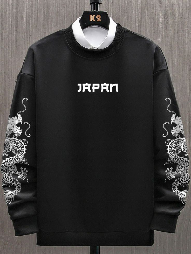 Mens Printed Sweatshirt - MIRPWS4 - Black