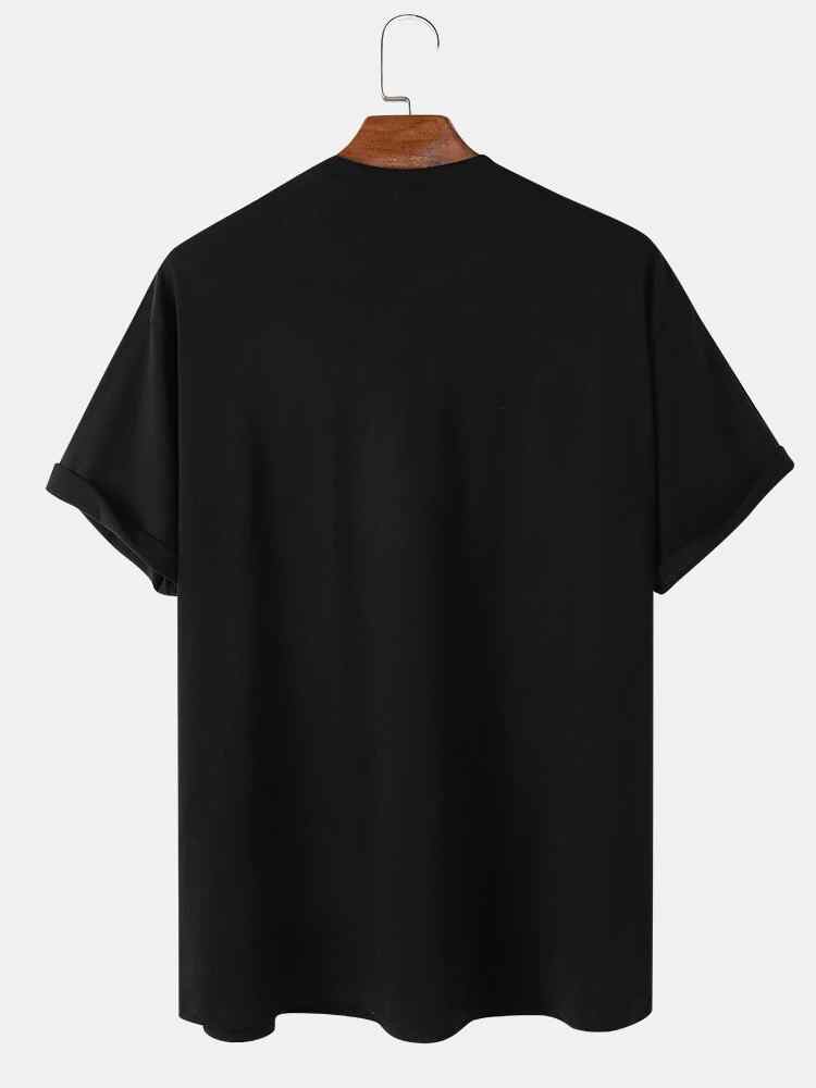 Mens Sticker Printed T-Shirt MMSPS1 - Black