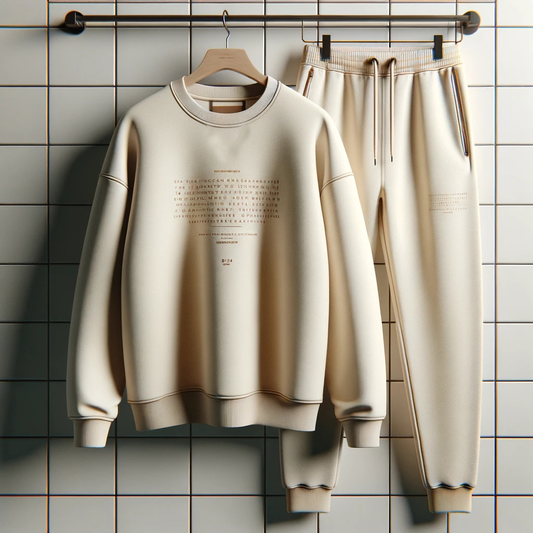 Winter Printed Sweatshirt and Pants Co Ord Set MIRWPCS31 - Cream Cream