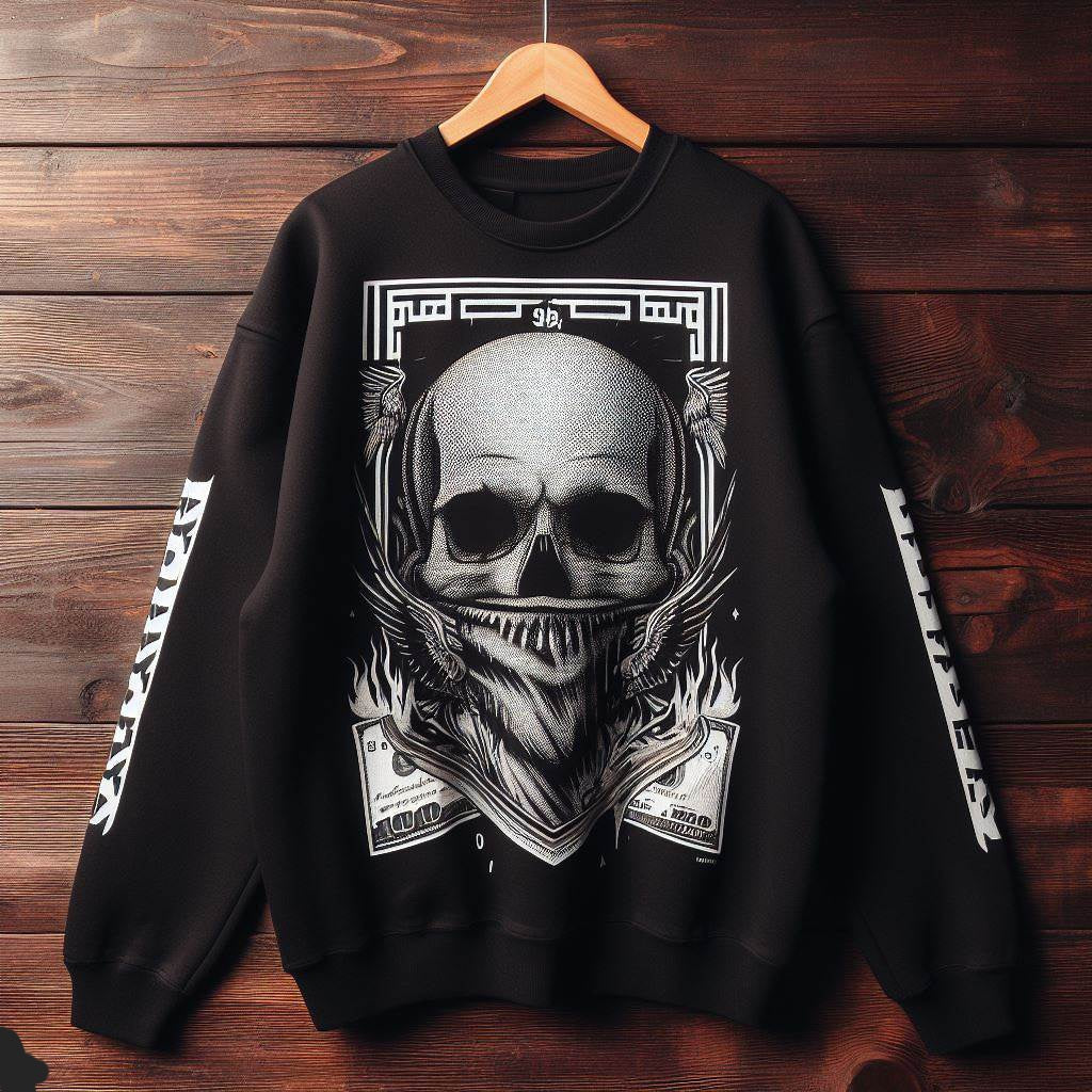 Mens Printed Sweatshirt - MIRPWS55 - Black